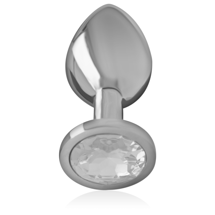 Intense - Plug Anale in Metallo Alluminio Con Cristallo Argento Misura s