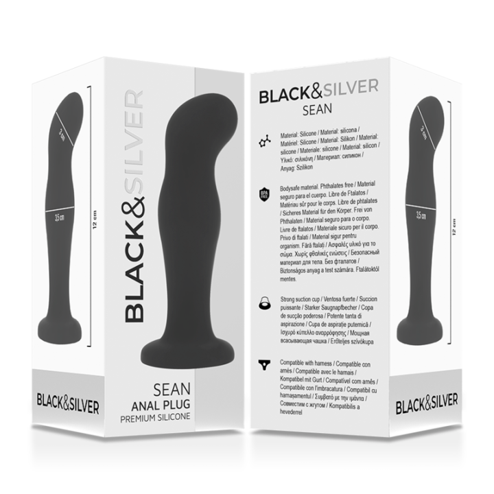 Black&Silver - Sean Plug Anale Premium in Silicone Nero