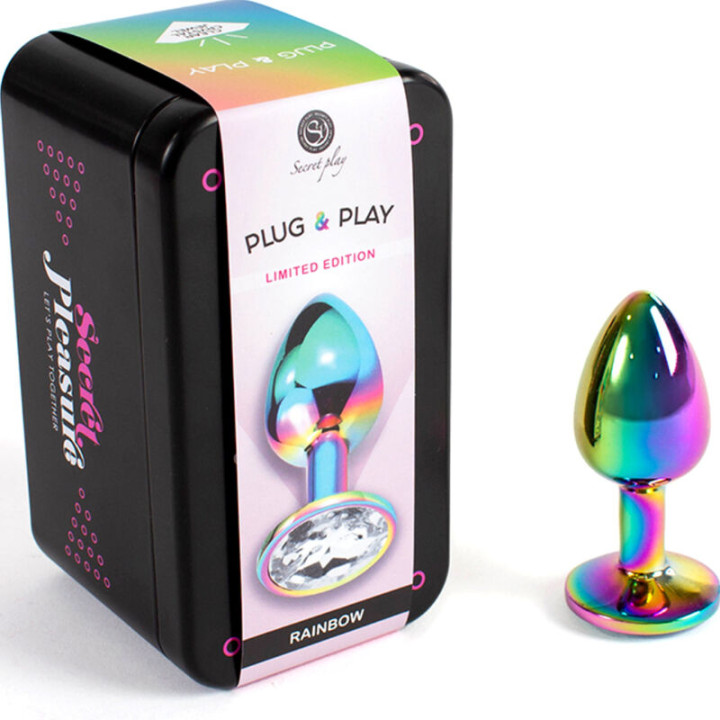 Secretplay - Plug Anal en Métal Arc-en-Ciel Petite Taille 7 cm