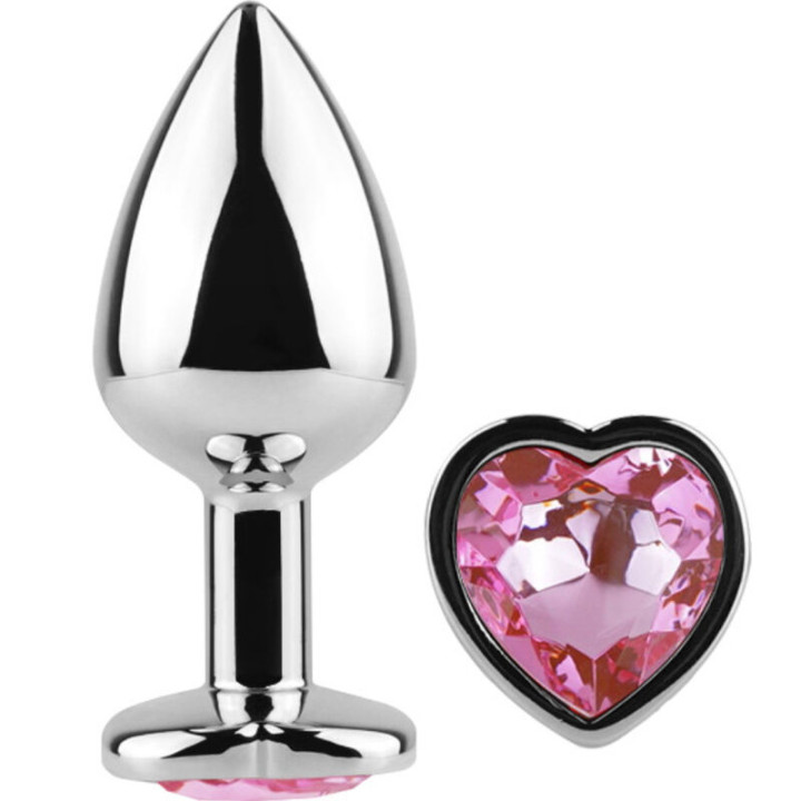 Secretplay - Metal Butt Plug Corazón Fucsia Talla s 7 cm