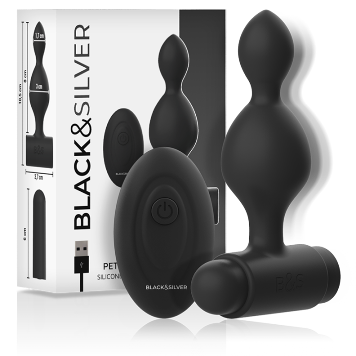 Black&Silver - Telecomando Telecomando Con Plug Anale in Silicone Piccolo Tucker