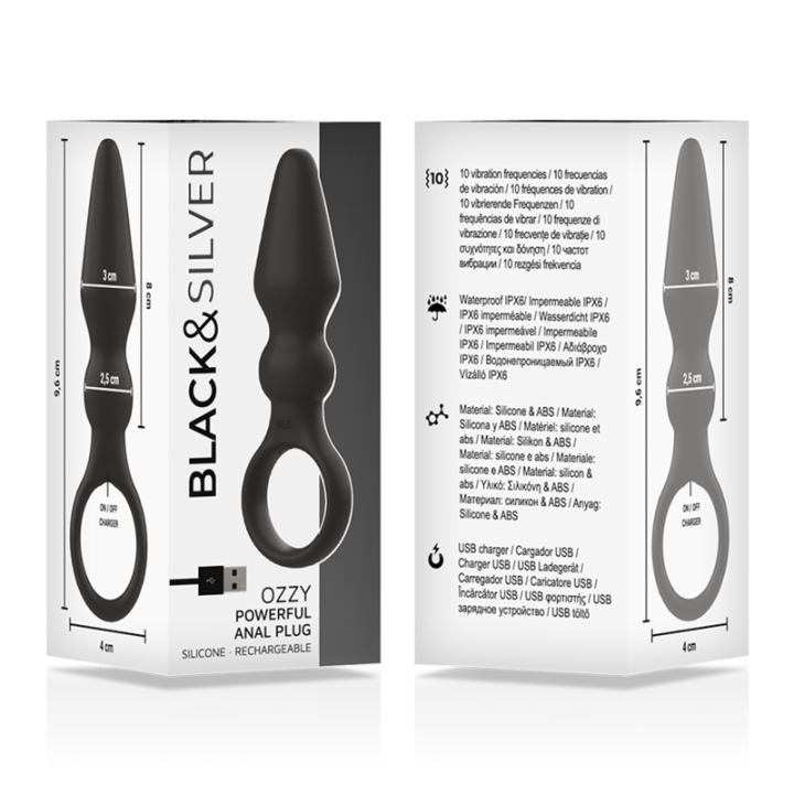 Black&Silver - Potente Plug Anale in Silicone Ozzy