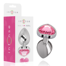 Intense - Aluminium-Metall-Anal-Stecker Rosa Herz Grösse l