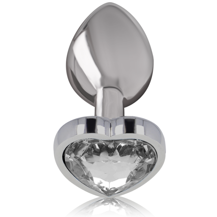 Intense - Anal Plug Metal Aluminum White Heart Size l