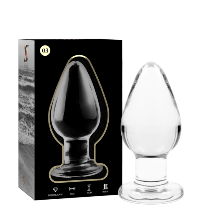 Nebula Series by Ibiza - Plug Anal Modèle 3 Verre Borosilicate Transparent 11 cm -o- 5 cm