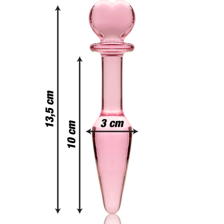 Nebula Series by Ibiza - Modelo 7 Plug Cristal Rosa 13.5 cm -o- 3 cm