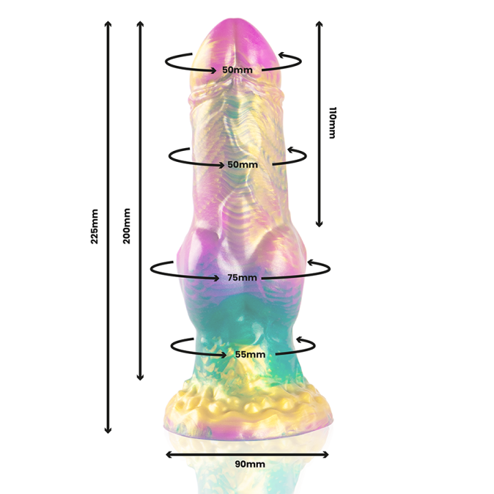 Epic - Iris Dildo Com Testículos de Prazer Arco-Íris