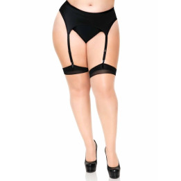 Leg Avenue - Plus Sheer 2 Tone Udo z Lycra z Tylnym Szwem i Kubanskim Pieta