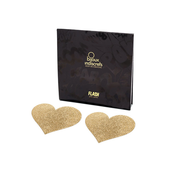 Bijoux - Indiscrets Pezoneras Flash Corazón Dorado