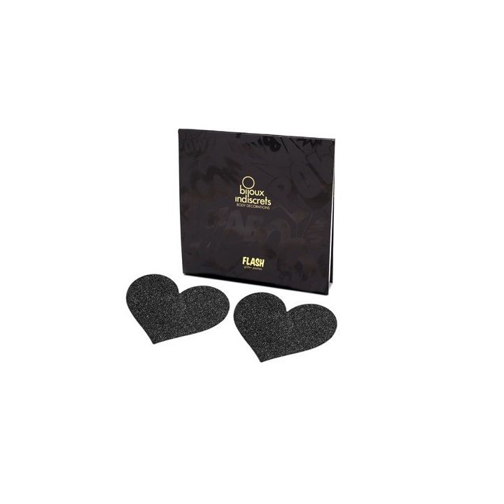 Bijoux - Indiscrets Pezoneras Flash Corazón Negro
