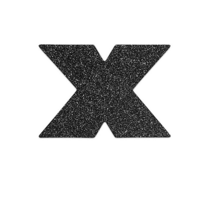 Bijoux - Indiscrets Flash Cross Black Nipple Caps