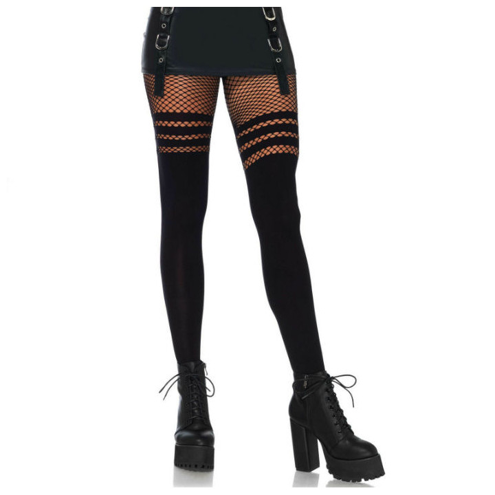 Leg Avenue - Pantyhouse Mit Fisnhet-Streifen