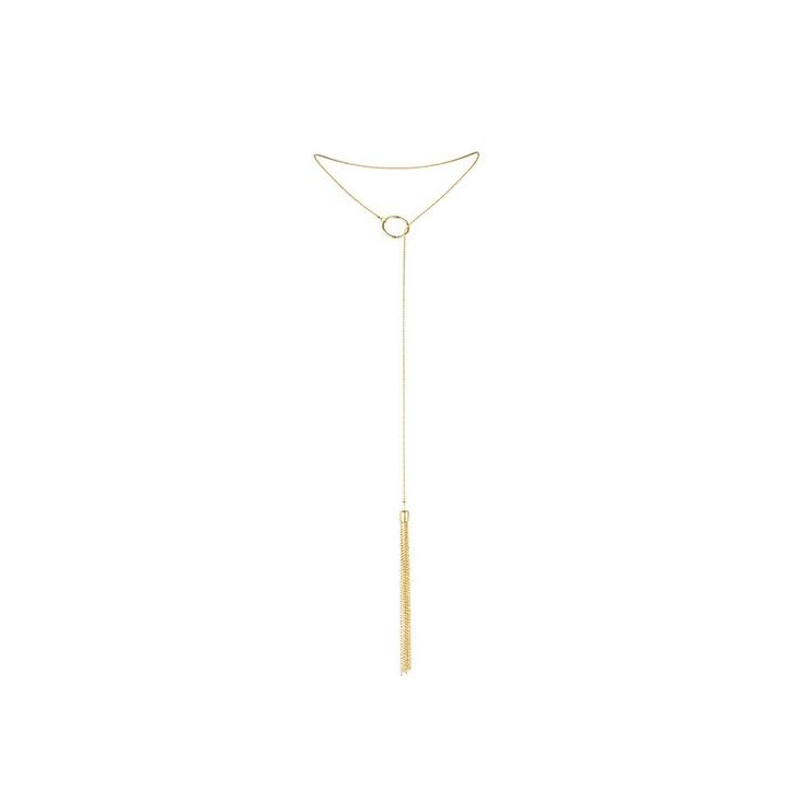 Bijoux - Magnifique Metal Necklace With Golden Fringes