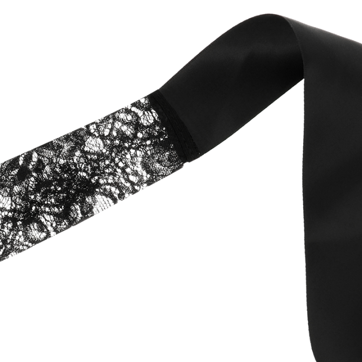 Coquette Chic Desire - Maschera in Pizzo Nero Con Nastro