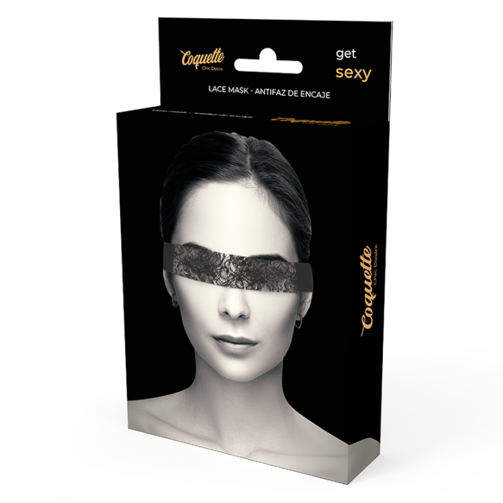 Coquette Chic Desire - Maschera in Pizzo Nero Con Nastro