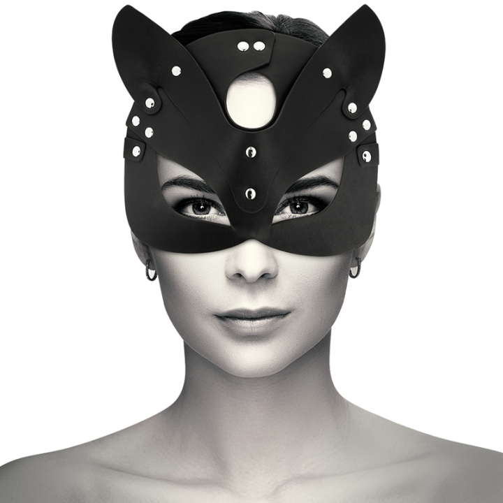 Coquette Chic Desire - Vegane Ledermaske Mit Katzenohren