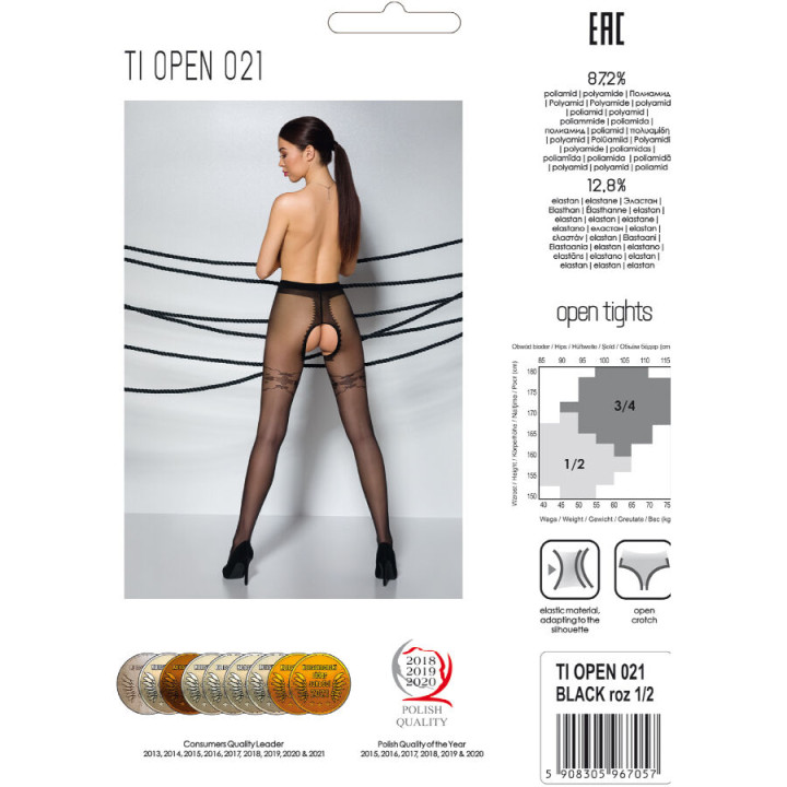 Passion - Tiopen 021 Collant Nero 3/4 20 Den