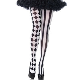 Leg Avenue - Collants Arlequin Noir/Blanc