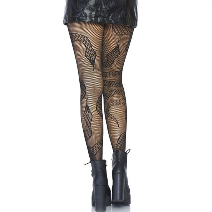 Leg Avenue - Meias Net Snakes Pretas