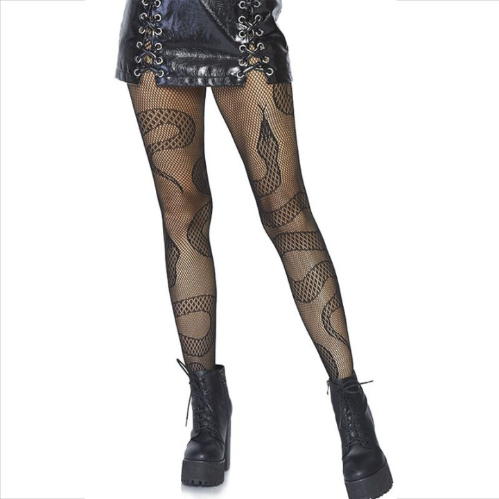 Leg Avenue - Meias Net Snakes Pretas