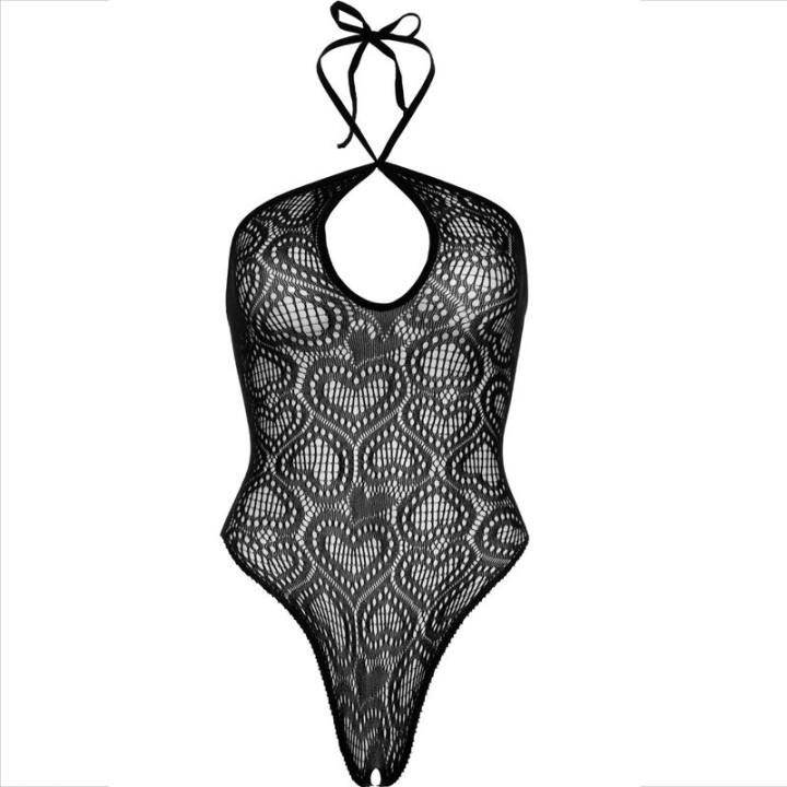 Leg Avenue - Corpo Senza Cuciture Con Collo Allacqua Nero