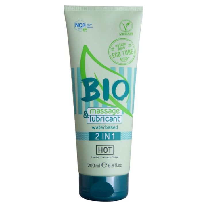 Hot - Bio Massaggio e Lubrificante a Base d'Acqua 2 in 1 200 ml