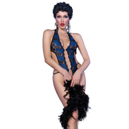Chilirose - cr 4479 Bodysuit Mit Schrittfreien Blau s/m