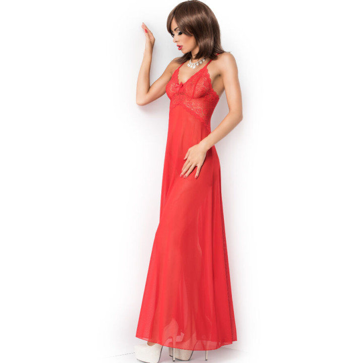 Chilirose - cr 3883 Babydoll Dluga Czerwona l/xl