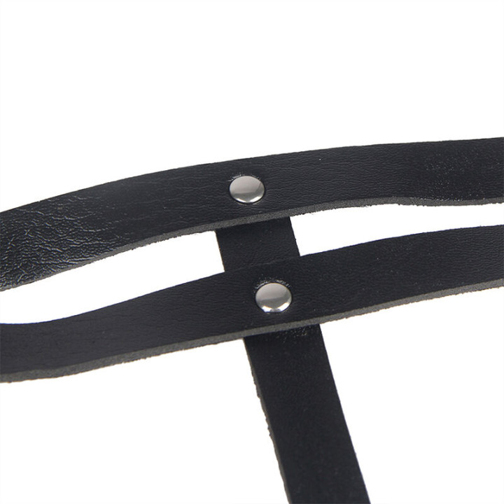 Subblime - Anello in Pelle Catena ??Cintura Nera Taglia Unica