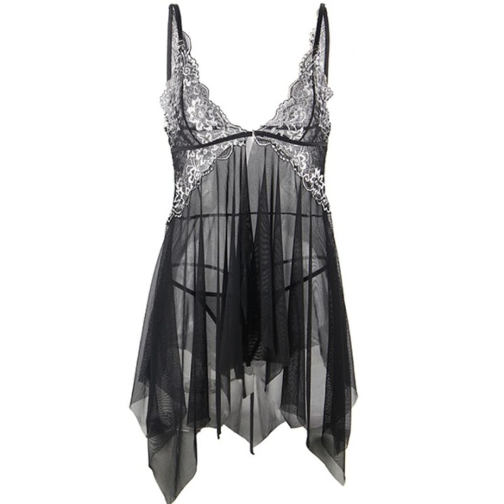 Subblime - Babydoll Tissu Tulle Poitrine Dentelle l/xl