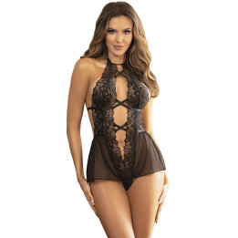 Subblime - Teddy-Halter-Neck-Bare-Back-Spitze Schwarz s/m