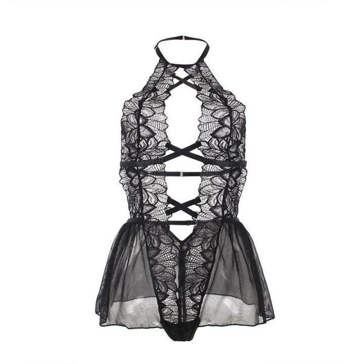 Subblime - Teddy Halter Neck Dos nu Dentelle Noir s/m