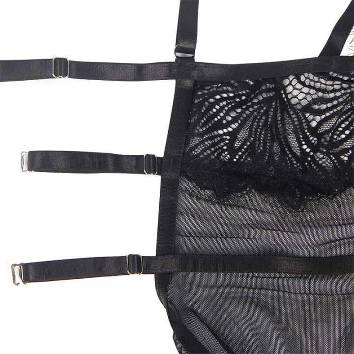 Subblime - Babydoll Con Spalline Regolabili in Pizzo Nero l/xl