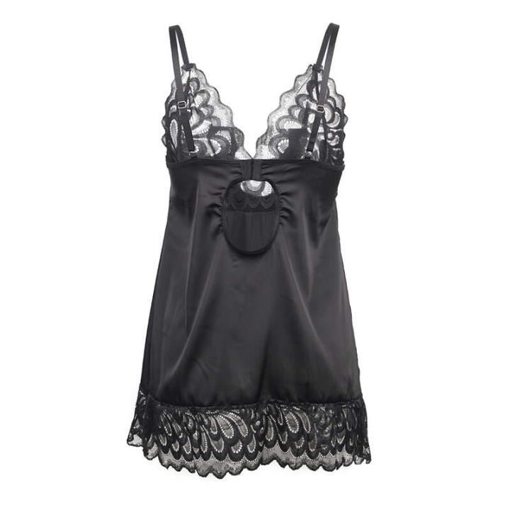 Subblime - Babydoll Avec Poitrine Imprimé Fleuri Noir l/xl