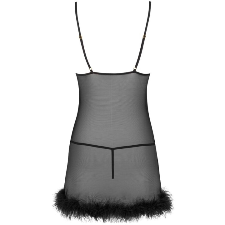 Livco Corsetti Fashion - Zestaw Zerunam Babydoll + Czarne Stringi