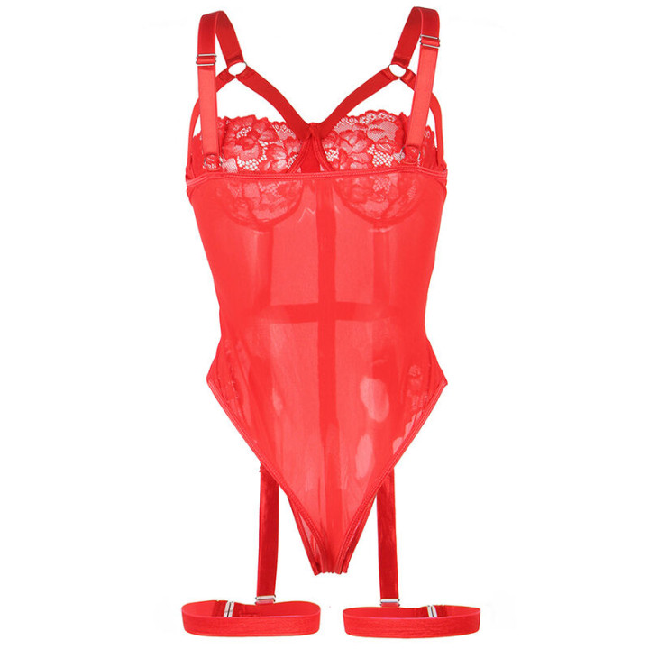 Subblime - Teddy Avec Jarretière Détail Poitrine Rouge l/xl