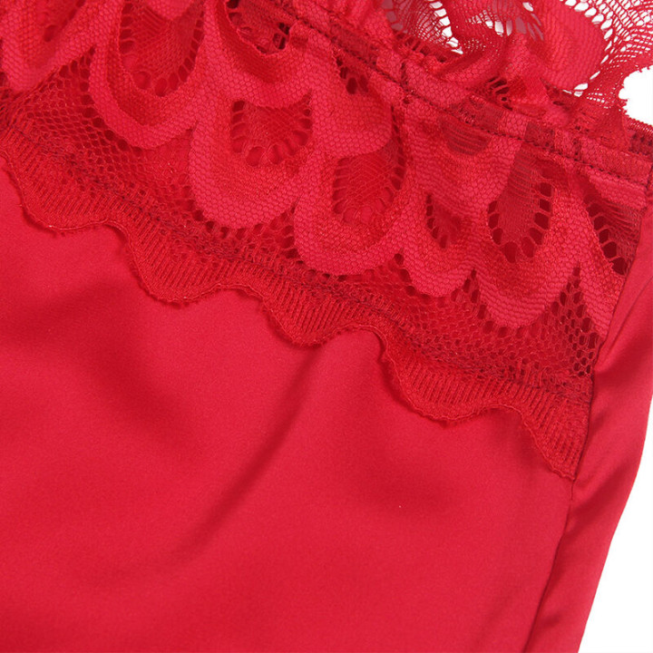 Subblime - Satin-Babydoll Mit Spitze Rot s/m