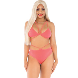 Leg Avenue - Top e Slip Corallo Con Spalline