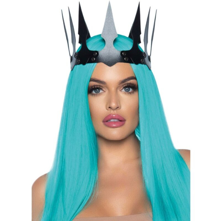 Leg Avenue - Corona Maleficent in Pelle Sintetica Con Borchie Nera