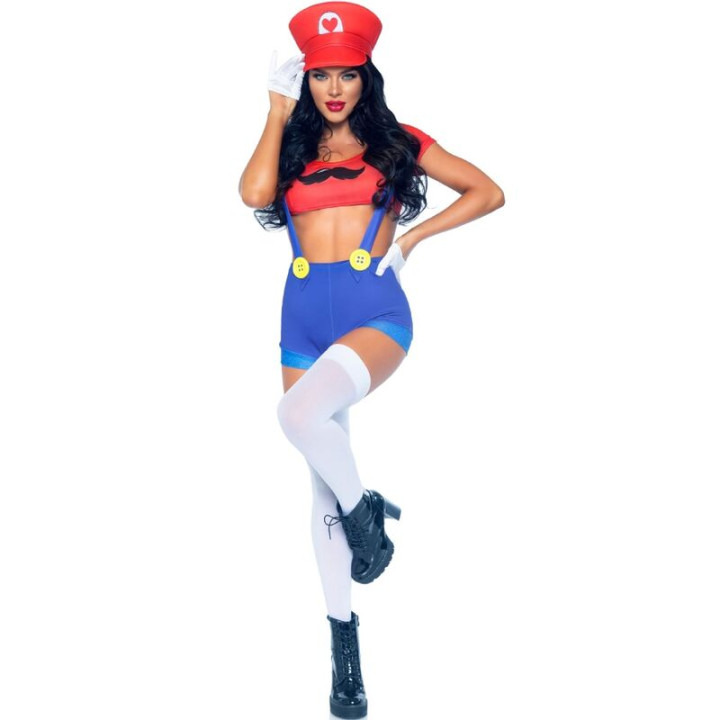 Leg Avenue - Sexy Kostüm Mario Bros Rot/Blau s