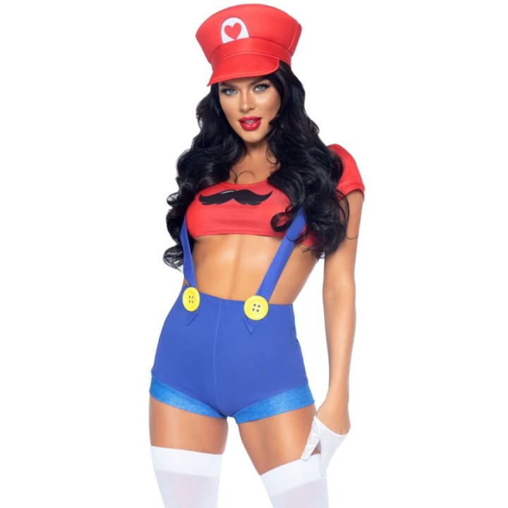 Leg Avenue - Sexy Kostüm Mario Bros Rot/Blau m