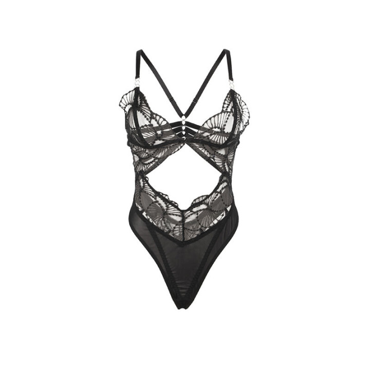Subblime - 955229 Transparenter Body Mit Hohlspitze Schwarz l/xl