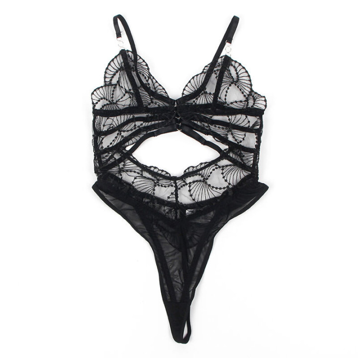 Subblime - 955229 Transparenter Body Mit Hohlspitze Schwarz l/xl