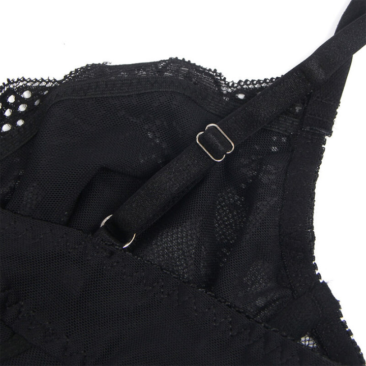 Subblime - 955618 Spitzen-Bodysuit Mit Unterteilverschluss Schwarz s/m