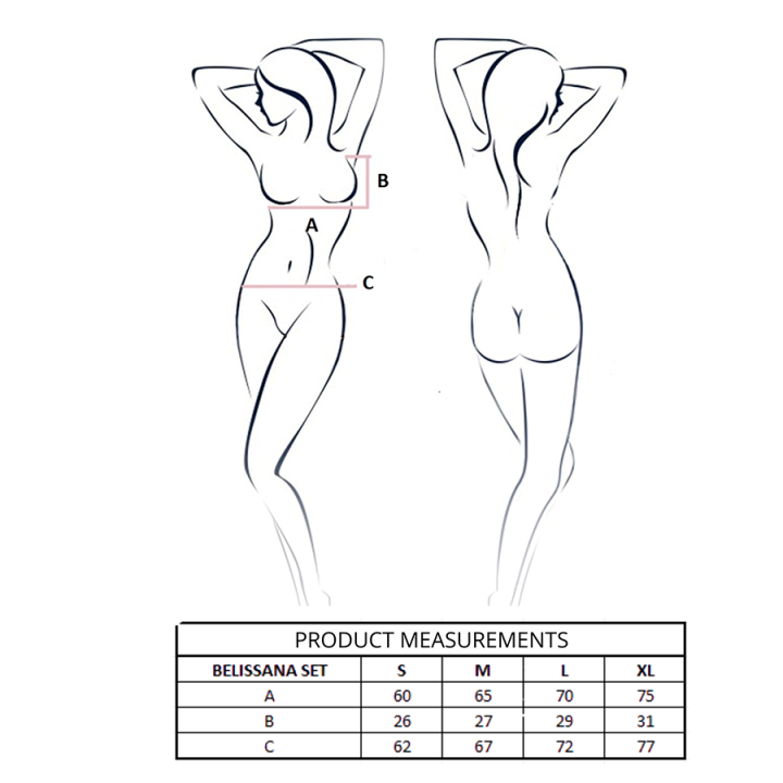Passion - Conjunto de Sutiã + Tanga Belissana Burgundy l/xl