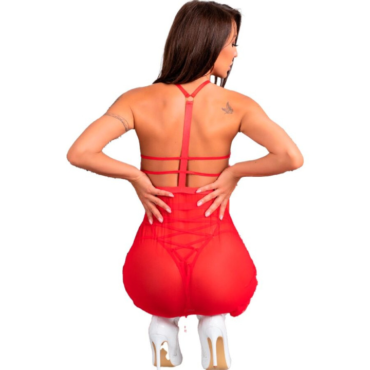 Livco Corsetti Fashion - Papai Noel Candy lc 90722 Camisola de Natal + Calcinha Fio Dental s/m