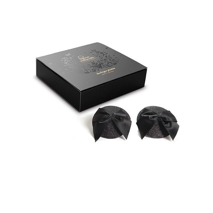 Bijoux - Burlesque Shiny Nipple Covers With Bow