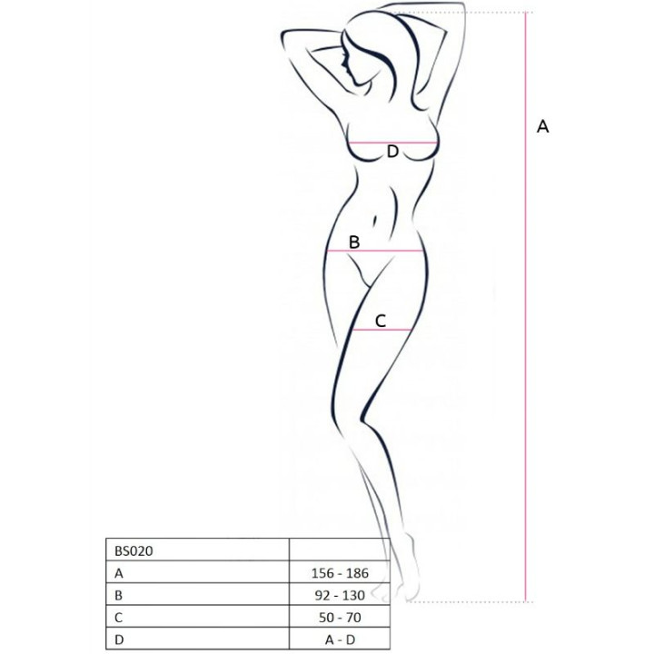 Passion - Woman Bs020 Weisser Bodystocking, Eine Grösse