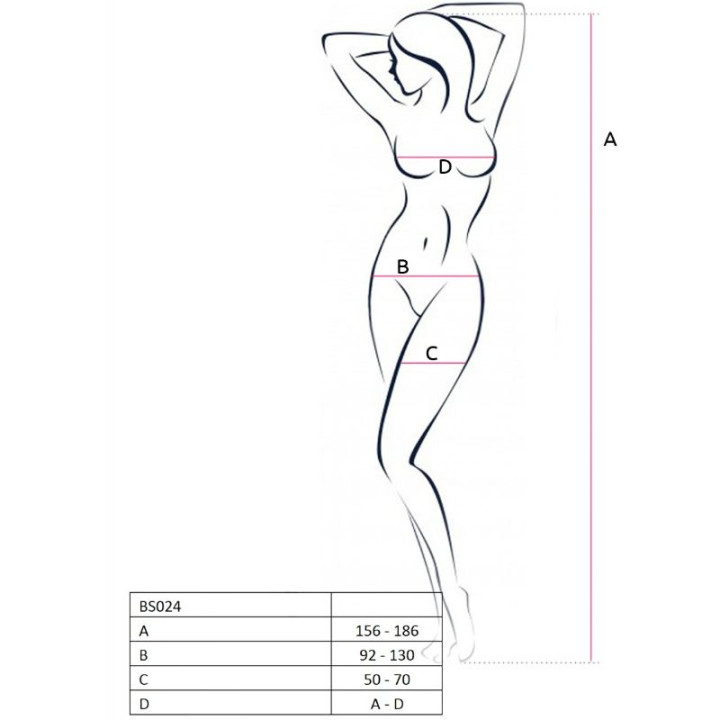 Passion - Woman Bs024 Biala Bodystocking Jeden Rozmiar