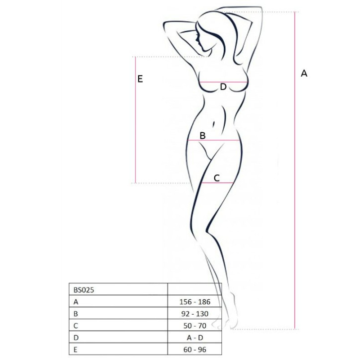 Passion - Femme Bs025 Bodystocking Noir Style Robe Taille Unique
